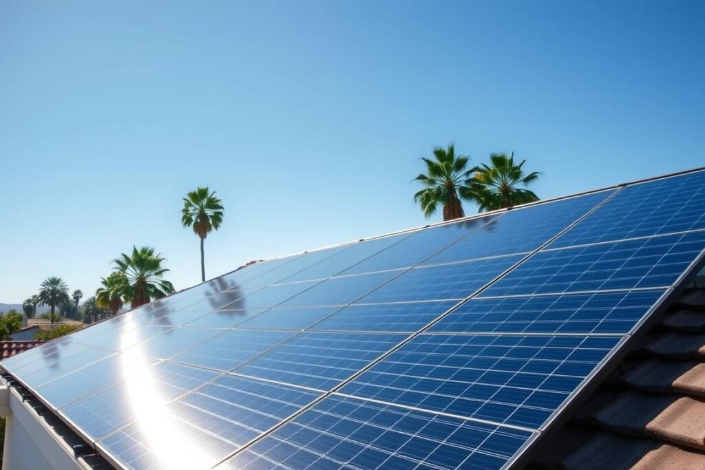 Clean solar panels on Beverly Hills luxury home