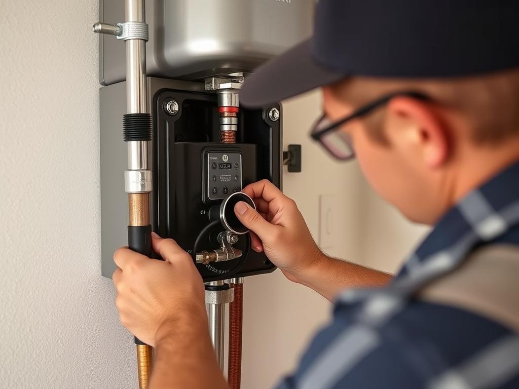 Descaling a tankless water heater in Santa Ana home