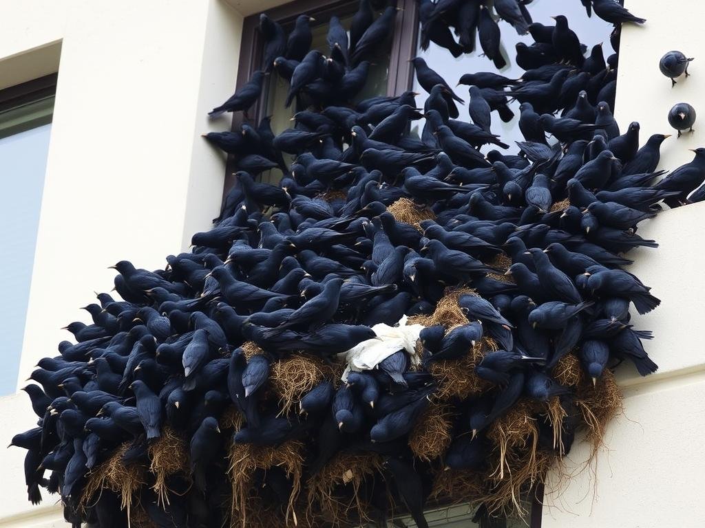Flock of starlings causing damage to a Beverly Hills property