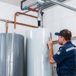 Modern water heater installation in a Santa Ana home