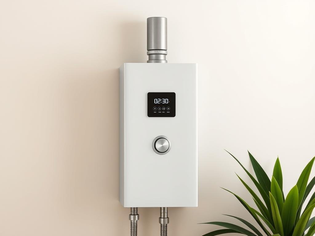 Tankless water heater installed in modern Santa Ana home