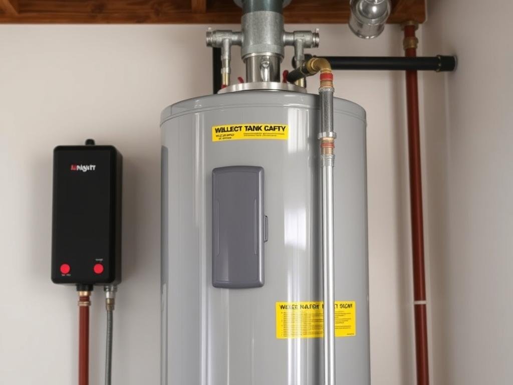 Traditional tank water heater installed in Santa Ana home